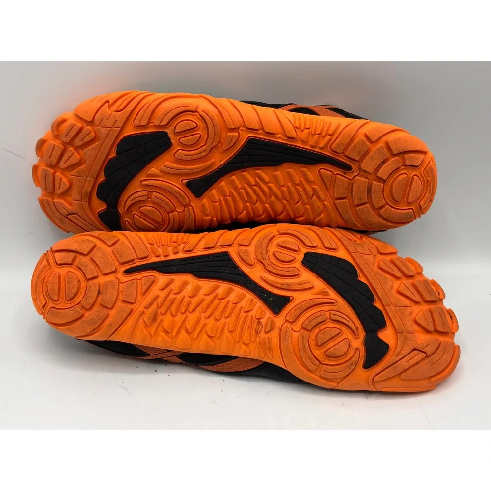 L-RUN Men's Water Shoes EU 47 US 13 Black Orange Barefoot Beach Quick Dry Hiking